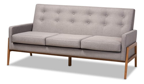 Baxton Studio Sofas, Talla Unica, Gris Claro/nogal