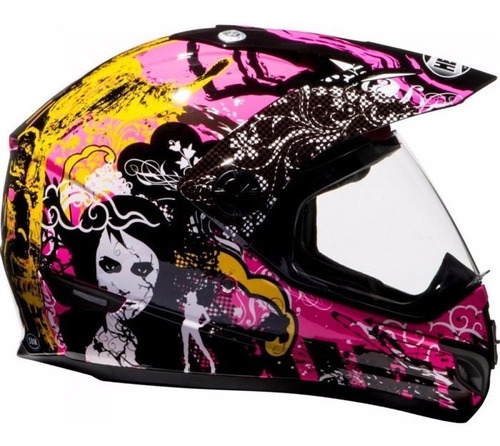 Capacete Motocross Feminino Helt Cross Vision Pink 62