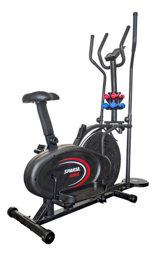 Bicicleta Elíptica Sparta Fitness 4 En 1 Mancuernas Twist Color Negro