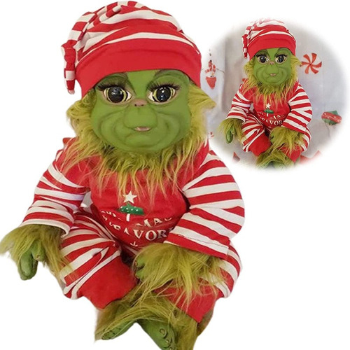 Muñeca Grinch, Lindo Peluche De Peluche Navideño