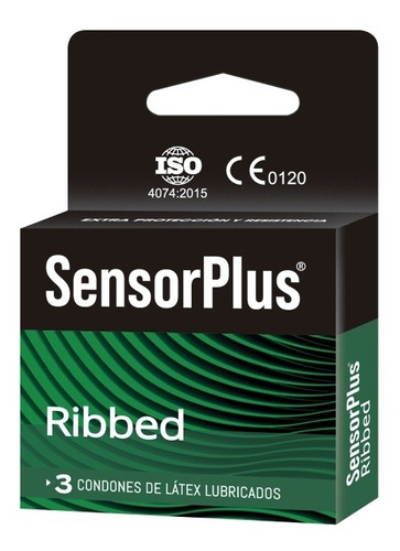 3 Preservativos Sensor Plus Ribbed [1 Caja] / Texturado 