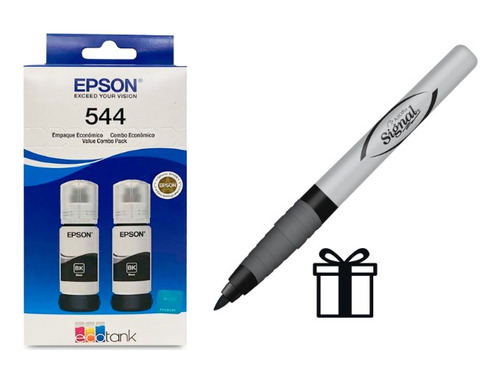 Pack 2 Botellas De Tinta Epson T544 Negro Orig. +obsequio!!!