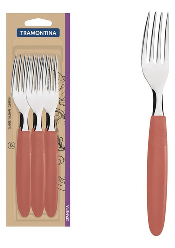 Garfo de mesa Ipanema Salmon Blister, 6 unidades