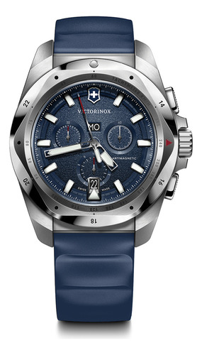 Reloj Hombre Victorinox 241984 I.n.o.x Color De La Correa Azul Color Del Bisel Plateado Color Del Fondo Azul