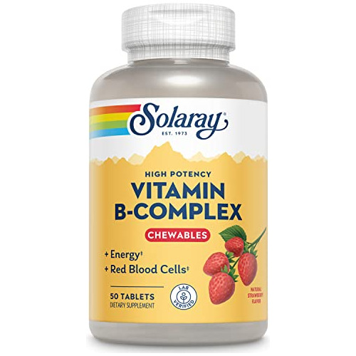 Solaray Vitamina B-complex Chewables, Fresa, Energía Cagk6