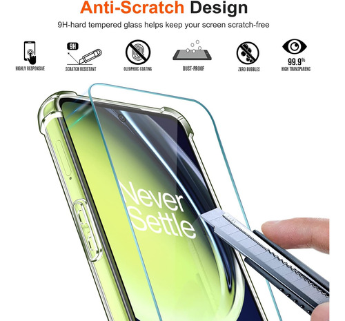 Funda Uso Rudo Silicona Tpu Suave Para Nord Ce 3 Lite+mica Transparente Oneplus Nord Ce 3 Lite