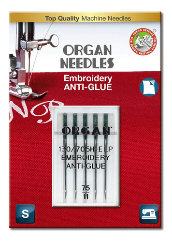 Aguja Para Maquina Coser Organ Antipegamento Tamaño 75 11