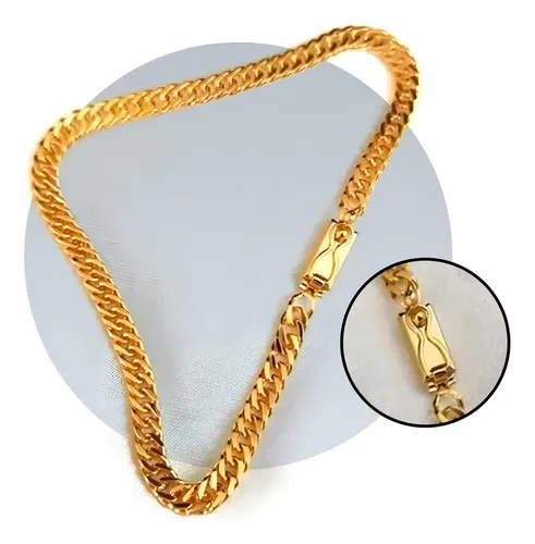 Pulseira Masculina Moeda Antiga Banhada A Ouro 18k 4mm Comprimento 20 Cm Cor Dourado Diâmetro 4 Cm