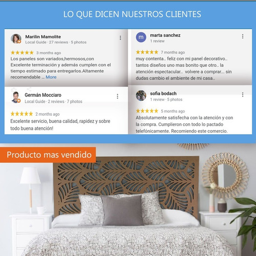 Imagen 4 de 5 de Respaldar Sommier Cama Decorativo Calados Original En Madera