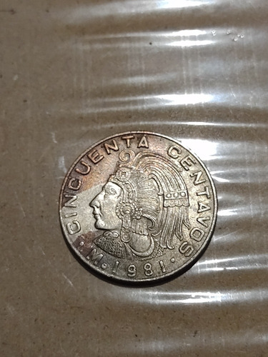 Moneda De 50 Centavos 1981 De Cuauhtémoc.