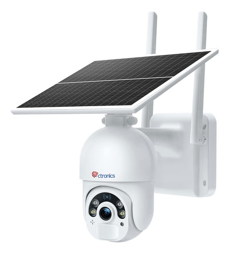 Ctronics Cmara De Seguridad Solar Ptz Exterior, 1080p Wifi I