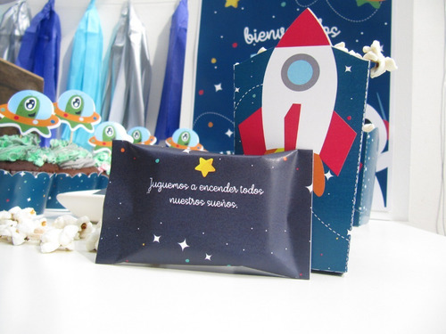 Imagen 4 de 9 de Kit Imprimible Cumpleaños Espacio Astronauta Personalizado