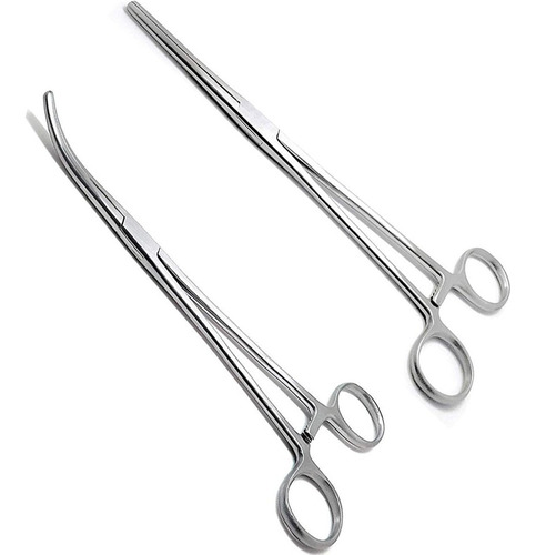 Kit De Pinça Hemostática Pean Rochester Reta E Curva 16cm