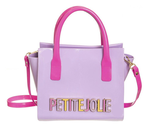 Bolsa Petite Jolie Love Estilo Tote Logo Mania Lilas/rosa Ún