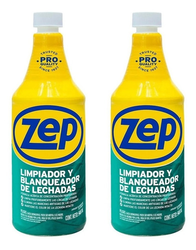 2pz Zep Limpiador Blanqueador Juntas Lechadas Azulejos 946ml