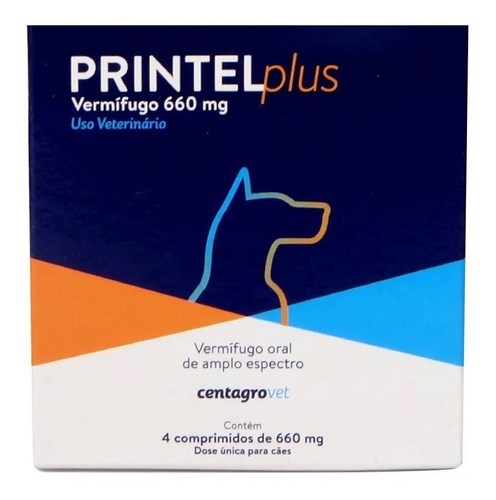 Centagro Printel Plus 4 Comprimidos 660mg Para Cães