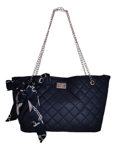 Bolso De Hombro Para Dama Tipo Tote Con Cadena Y Lazo