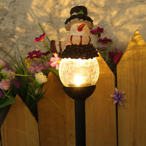 Juego Mixto De Luces Solares Navideñas Con Muñeco De Nieve D