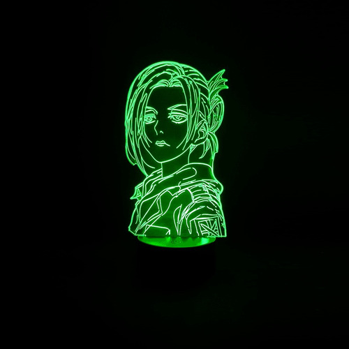 Lampara 3d Annie Shingeki No Kyojin Base Negra