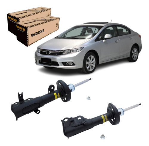 Par Amortecedor Monroe Compatível Com Honda Civic 2013 2015