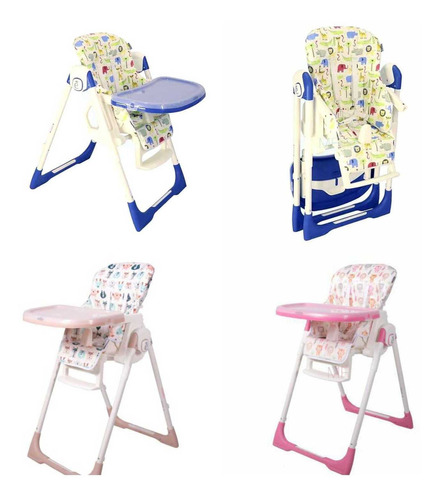 Silla De Comer Danna Ebaby Plegable Y Regulable Color Rosado Azul Verde Evezo Nelly