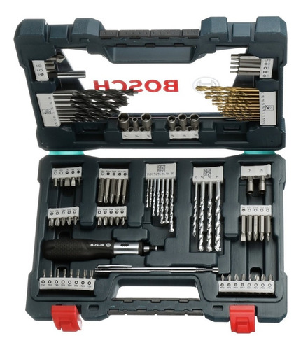 Jogo De Bits E Brocas Com 91 Peças V-line - Bosch