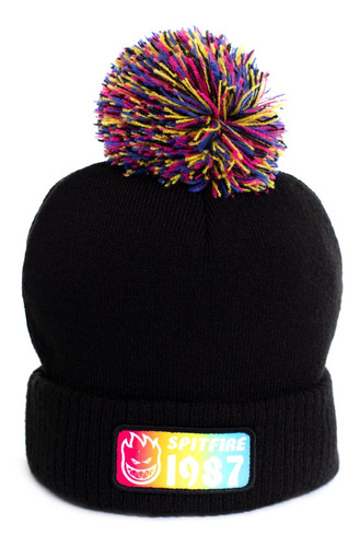 Gorro Niño Knit Pompon Spirfire Negro 1987 Logo