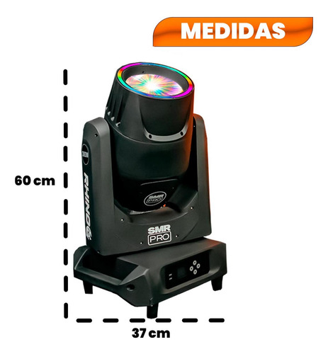 Kit 2 Cabeza Móvi Beam Rinho 380w Aro Led Arcoíris Con Case
