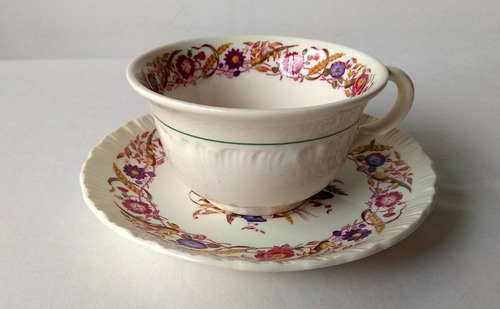 Taza Y Plato De Té Porcelana Inglesa Wedgwood Cornflower (Usado)