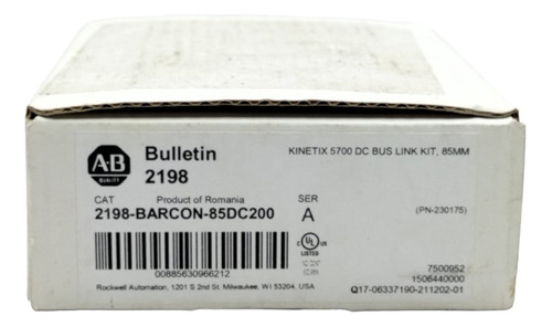 Conector De Alimentación Allen Bradley 2198-barcon-85dc200