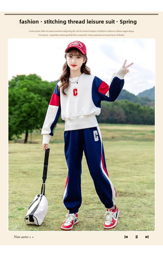 Conjunto De Ropa Deportiva De Moda Para Niñas De Manga Larga