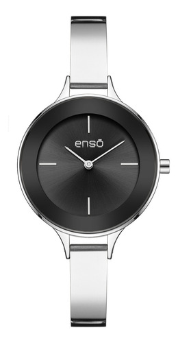 Reloj De Pulsera Enso Para Dama Ew1061l1 Acero Correa Plateado