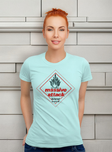 Playera Massive Attack Blue Lines Retro Style Para Mujer