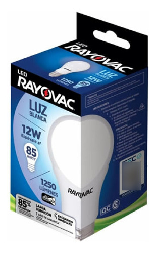 Lampara Led Blanca Rayovac 12w 85w 1250 Lumens E27 