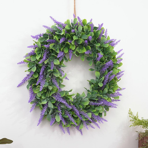 Hermosa Guirnalda De Lavanda Puerta De La Pared Guirnalda