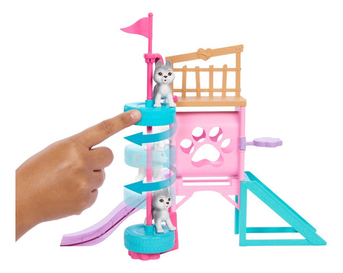 Barbie Set Juego Stacie Al Rescate Entrenadora Cachorritos Multicolor