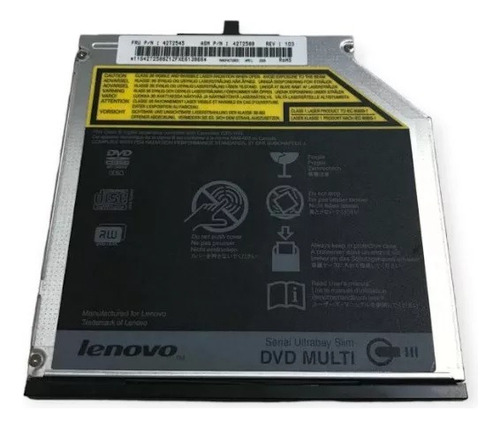 Gravador Dvd Notebook Lenovo Thinkpad 9,5mm Sata C/ Bolsa