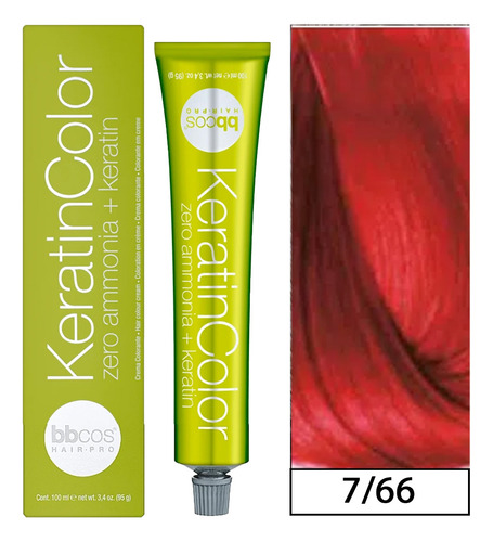 Tintura Keratincolor Sin Amoniaco Bbcos 7/66 100ml Oxidante