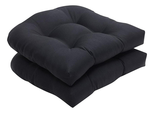 Cojín Copetudo Cojines De Asiento De Mimbre Cojines Negro