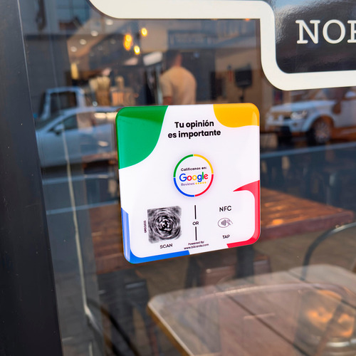 Placa Para Google Reseñas | Con Chip Nfc Y Codigo Qr