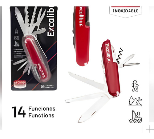 Navaja Multifuncional Excalibur De 14 Herramientas