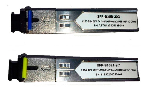 3 Pares Gbic Sfp Bi-direcionall Wdm 20km Sc 1550/1310 1.25g