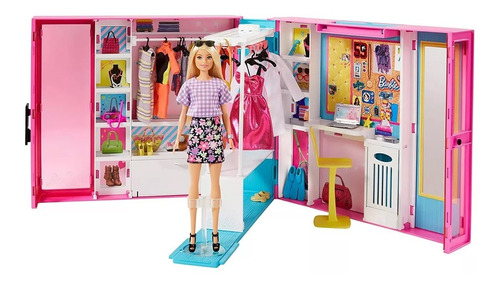 Armário Closet Dos Sonhos Da Barbie Mattel Com Boneca Gbk10