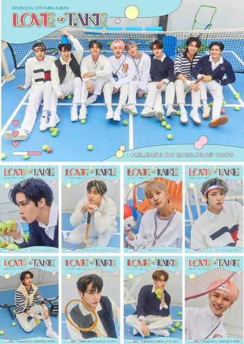 Juego 9 Posters Pentagon Love Or Take 3 Versiones Kpop Corea