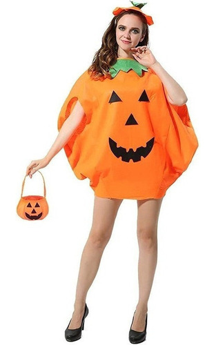 Vestido De Calabaza De Halloween Para Mujer, 3 Piezas