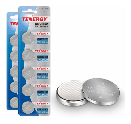 Tenergy Bateras Cr2032 De 3 V, Pila De Moneda De Botn De Lit