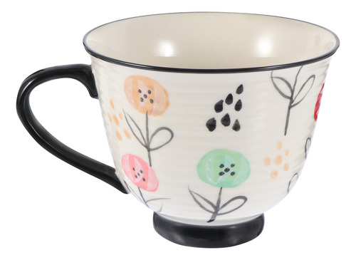 Taza De Cerámica Pintada A Mano Con Flores, Estilo Aleatorio