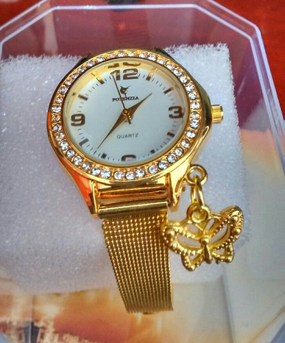 Relógio Feminino Dourado Luxo Resistente E Barato Dourado