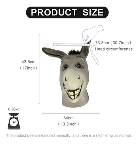 Máscara Inovadora Shrek Donkey Adult Deluxe Para Halloween