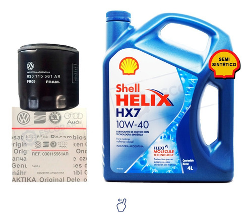 Imagen 2 de 8 de Kit Filtro Aceite Vw Voyage + Aceite Shell Helix 10w40 4 Lts